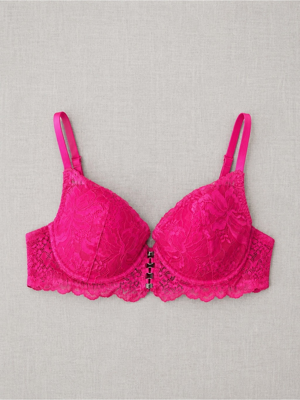 La SENZA Diva Demi Lace Underwire Front-Closure Bra - Hot Pink